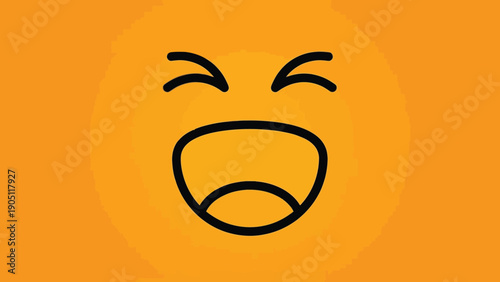 Laughing Face Emoji with Open Mouth and Closed Eyes.