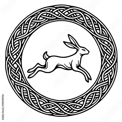 Hare with Celtic knot vector illustration