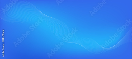 Abstract blue gradient background with shining lines waves. Minimalist background for banner, poster, cover, brochure, flyer, website