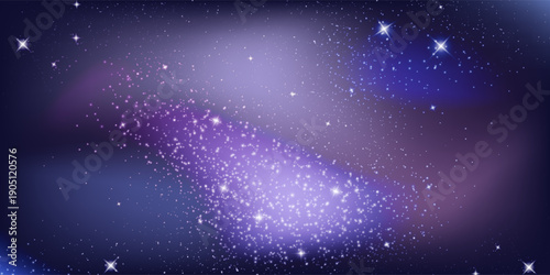 Stars in the night. Dark brown galaxy space background. Starry night sky. New Year, Christmas and Celebration backgrounds concepts.