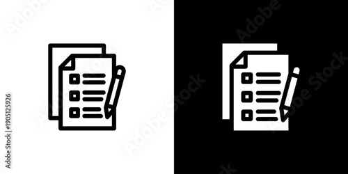 Criteria icon concept with flat Black White Background. Vector illustration.
