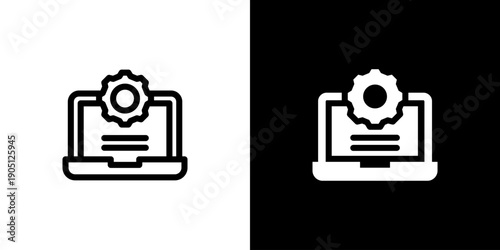 Development icon concept with flat Black White Background. Vector illustration.