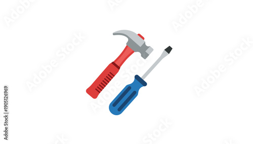 Hammer and screwdriver tools icon repair