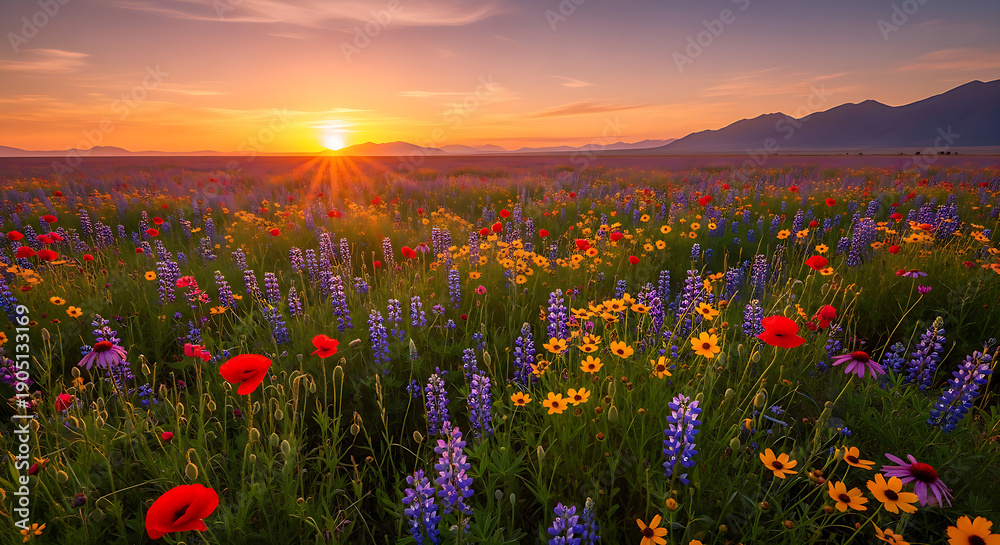 Obraz premium sunset in the field