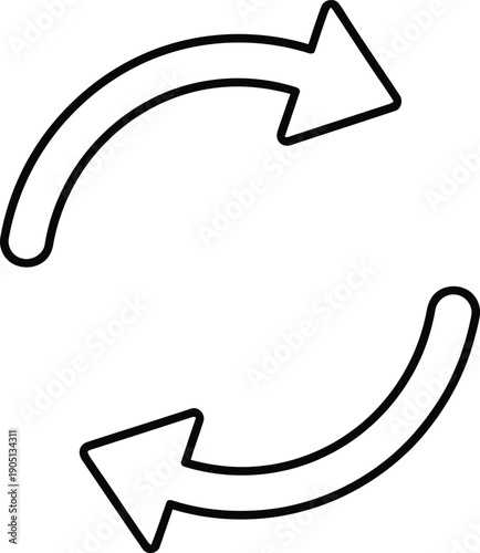 Circular arrows indicating refresh or reload Vector