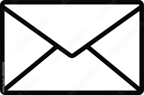 Simple envelope icon representing email or message Vector