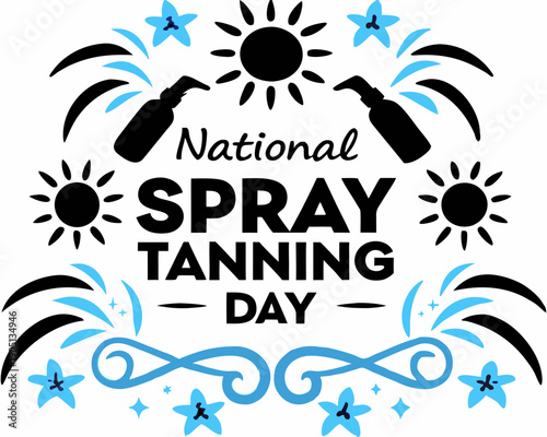 NATIONAL SPRAY TANNING DAY vector illustration isolated on white background