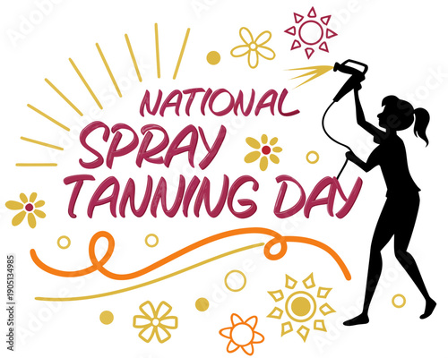 NATIONAL SPRAY TANNING DAY vector illustration isolated on white background