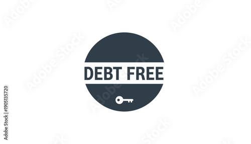 Debt free key badge finance success