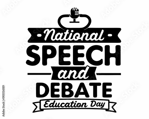 Debate and Public Speaking Education Vector Illustration, Academic Learning Concept