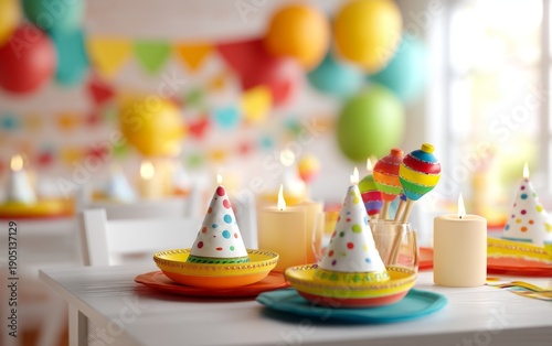 Wallpaper Mural Bright and Cozy Fiesta Setup for Cinco de Mayo Celebration with Tables Torontodigital.ca