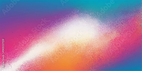 A bright abstract rainbow background features a colorful geometric pattern of blurred circles and light vector elements, creating a textured artistic wallpaper with a vibrant spectrum design