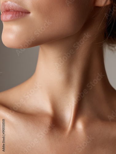 Wallpaper Mural A refined close-up of a woman’s neck, jawline, and lips highlighting smooth skin, natural texture, and graceful contours. Ideal for beauty, skincare, wellness, and cosmetic branding concepts. Torontodigital.ca