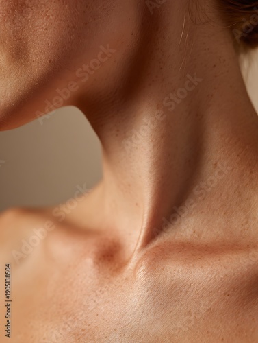 Wallpaper Mural A refined close-up of a woman’s neck, jawline, and lips highlighting smooth skin, natural texture, and graceful contours. Ideal for beauty, skincare, wellness, and cosmetic branding concepts. Torontodigital.ca