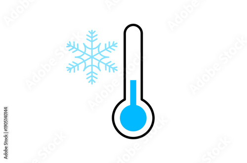 雪の結晶と温度計のアイコン