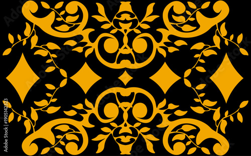 Floral pattern. wood carving pattern