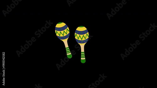 Maracas concept icon loop animation video with alpha channel