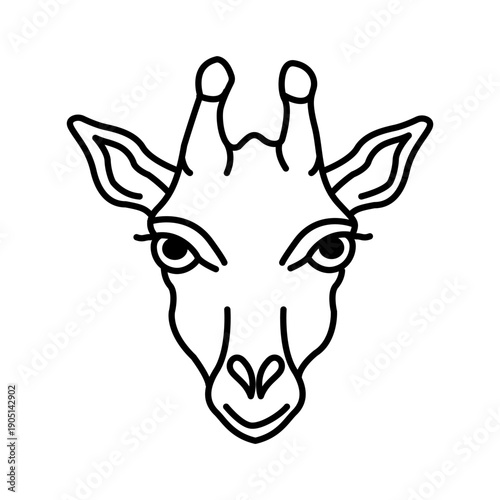 Giraffe Face Line icon. Vector Illustration
