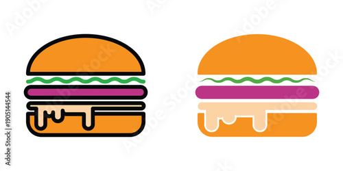 Burger icon illustration design template
