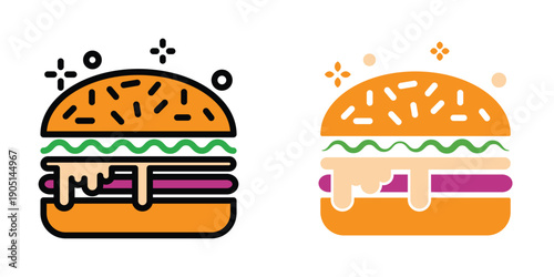 Burger icon illustration design template