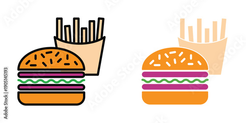 Burger icon illustration design template