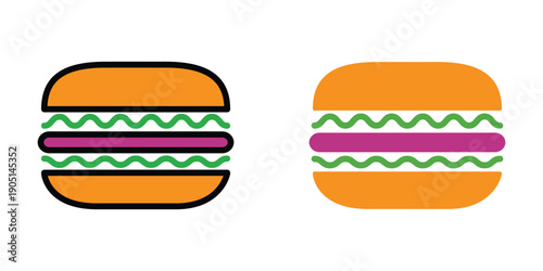 Burger icon illustration design template