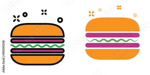 Burger icon illustration design template