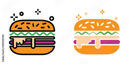 Burger icon illustration design template