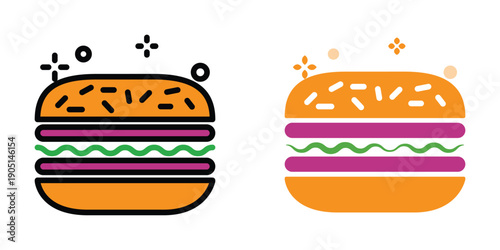Burger icon illustration design template
