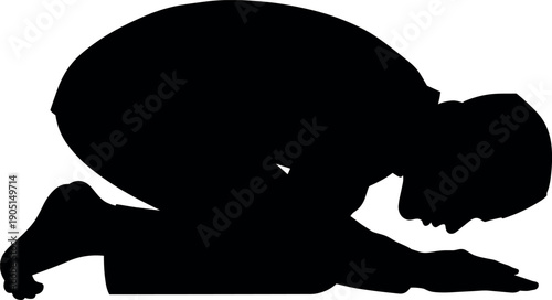 Man in Prostration Silhouette