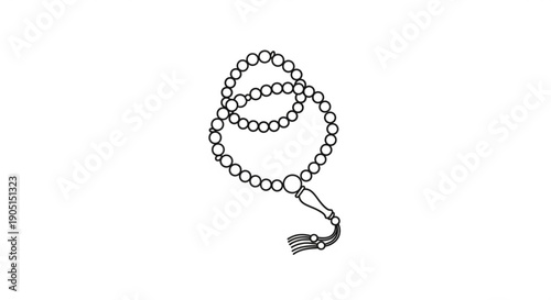 Beaded tassel necklace on white background