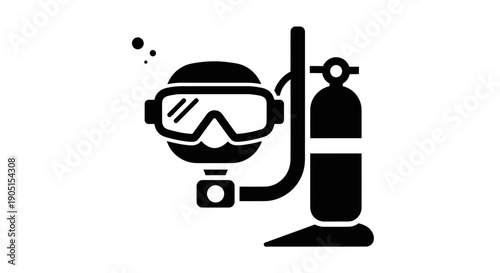 Scuba Diving Gear Icon: Mask, Snorkel, and Air Tank