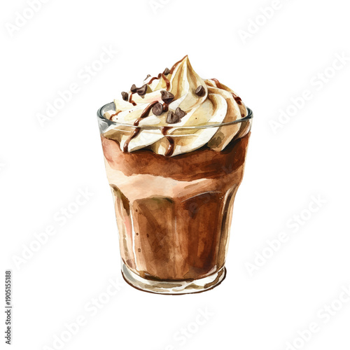 chocolate mousse hand drawn vector illustration