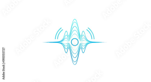 Abstract Blue Sound Waveform with Circle Center