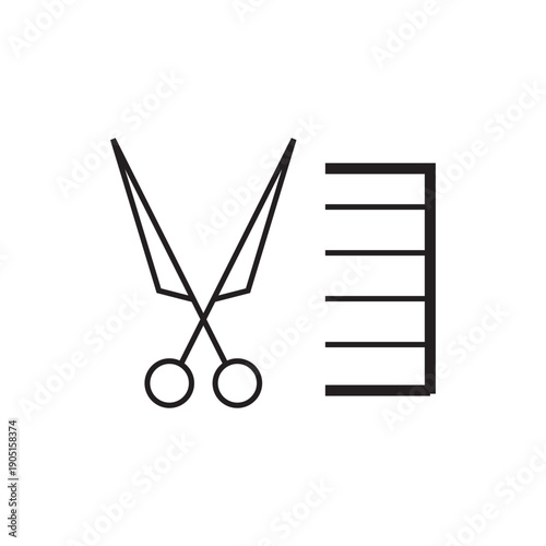 scissors and barber comb icon