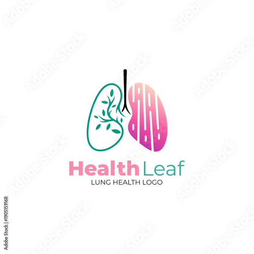 lung logo display with a design filled with leaf icons
