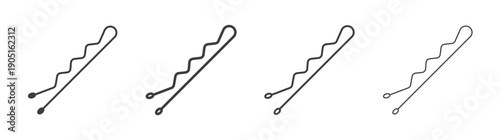 Bobby pin icon. flat stroke linear simple trend modern logotype design