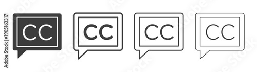 Closed caption icon. flat stroke linear simple trend modern logotype design