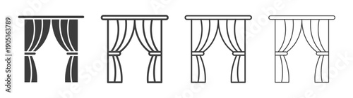 Curtain icon. flat stroke linear simple trend modern logotype design