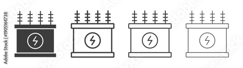 electric meter icon. flat stroke linear simple trend modern logotype design