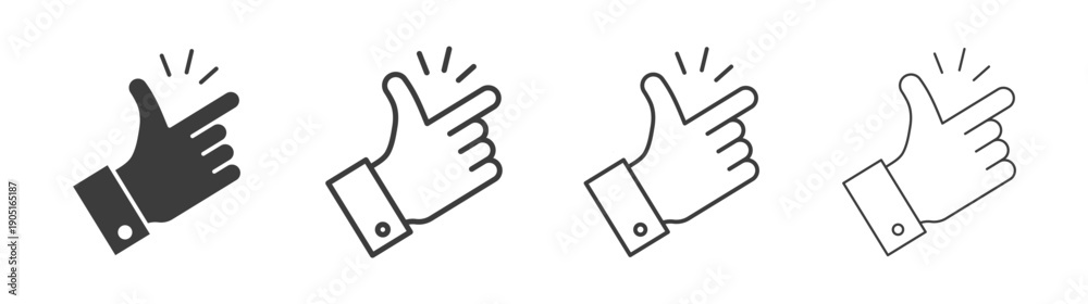 Fototapeta premium Finger snapping icon. flat stroke linear simple trend modern logotype design