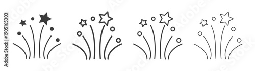 Fireworks icon. flat stroke linear simple trend modern logotype design