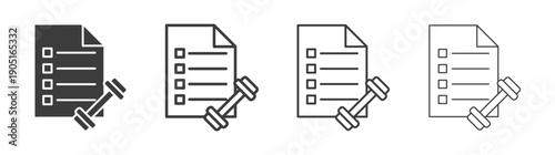 Fitness plan icon. flat stroke linear simple trend modern logotype design