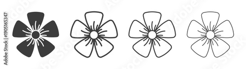 Flax flower icon. flat stroke linear simple trend modern logotype design