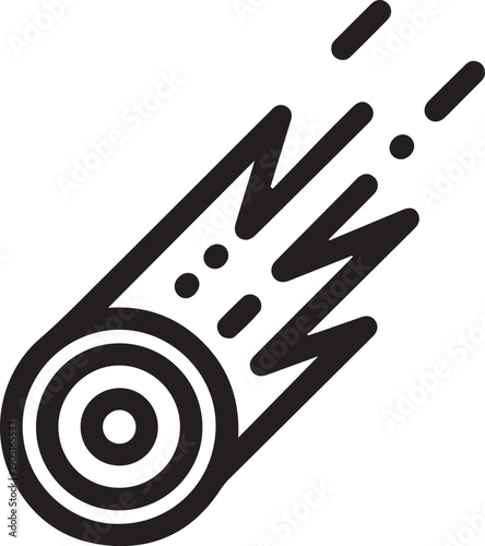 Shooting star streak across night sky a celestial spectacle of a meteor shower event with glowing trail vector icon