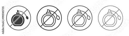 Forbidden perfume signs. flat stroke linear simple trend modern logotype design