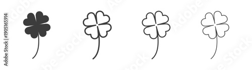 Four leaf clover icon. flat stroke linear simple trend modern logotype design