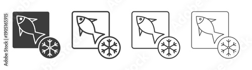 Frozen food icon. flat stroke linear simple trend modern logotype design