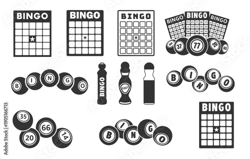 Bingo svg, Bingo sports silhouette, Bingo card svg, Bingo ball svg, Bingo dauber silhouette, Bingo logo, Bingo vectors.
