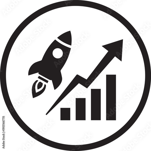 Startup Rocket Growth Icon